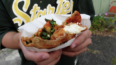 民雄庶民美食 蔥油餅撐起全家圖片