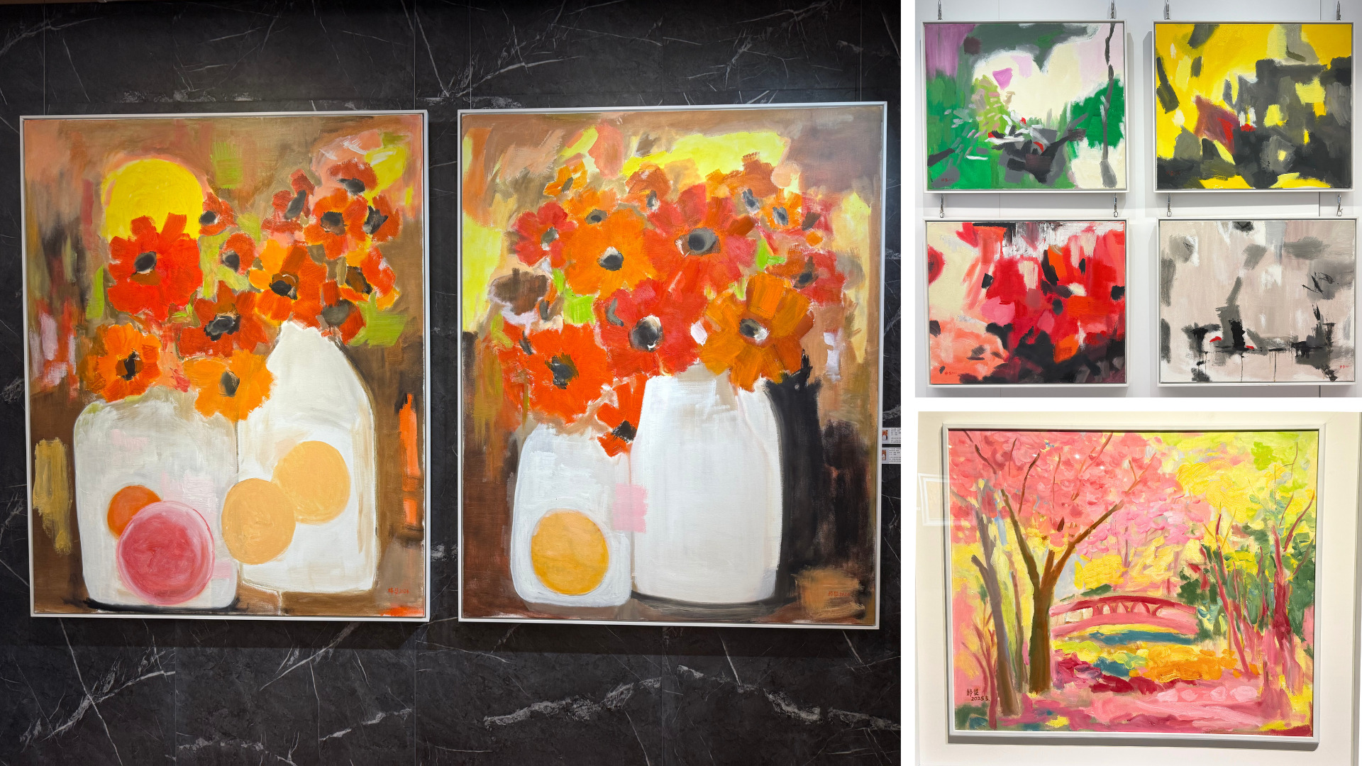 牛奶瓶系列、四季系列與〈春日公園〉畫作